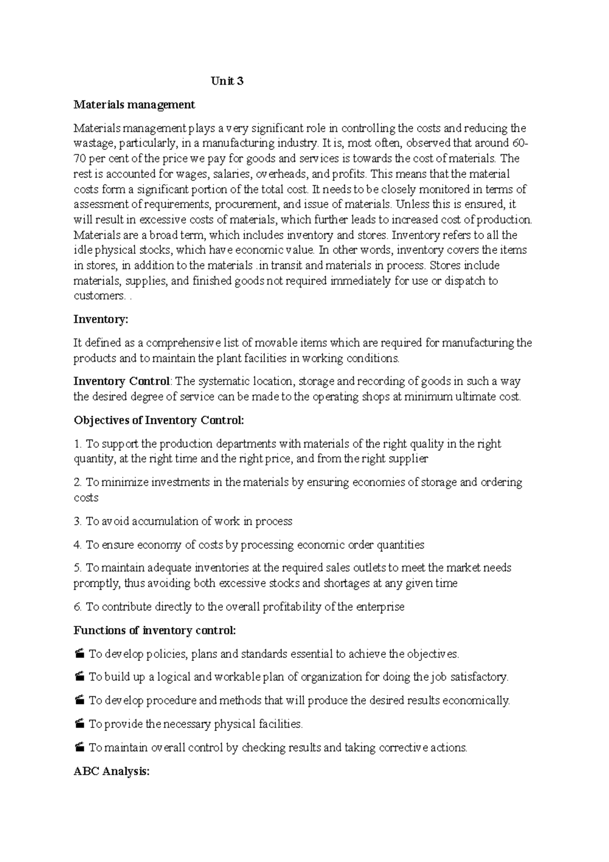 Unit 3 - This notes are useful all of the students - Unit 3 Materials ...