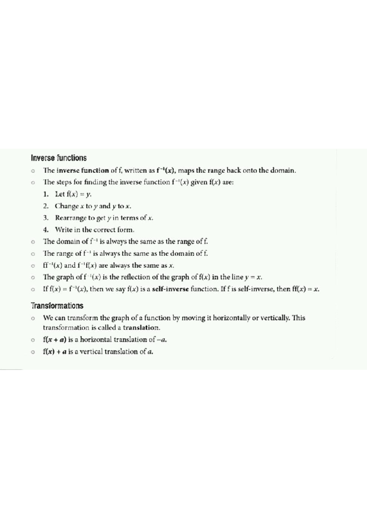Inverse functions - BSC Mathematics - Studocu