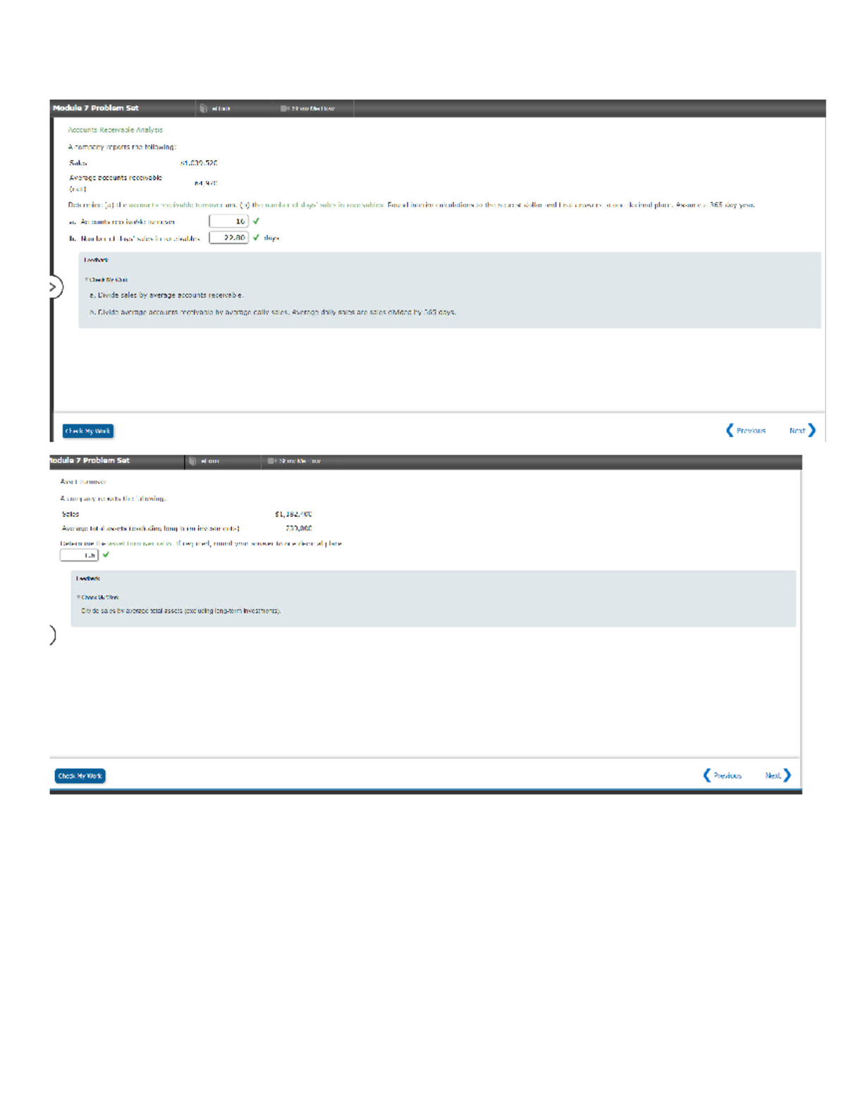 Acc 201 Mod 7 Asset Turnover 8&9 - Module 7 Problem Set Show Me How ...