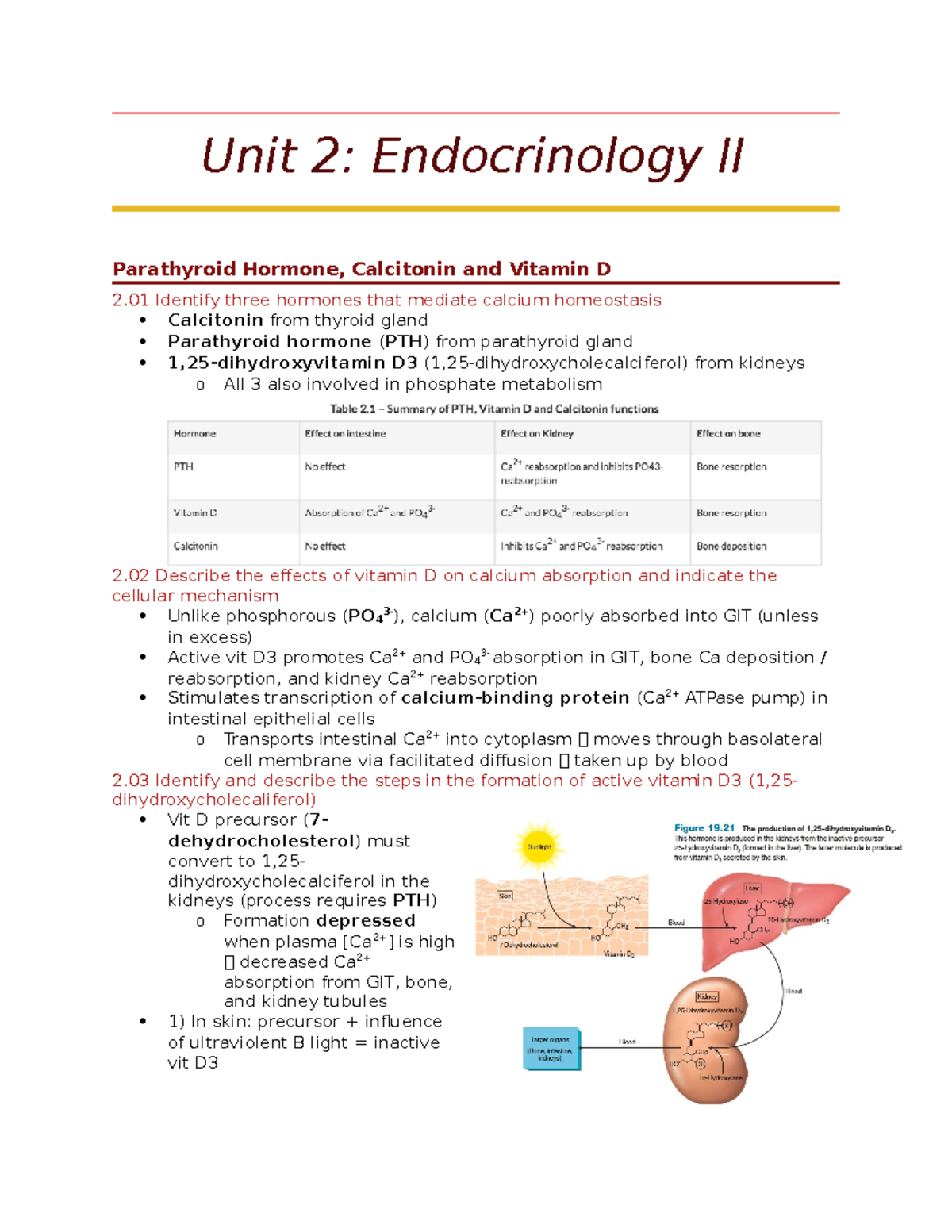 Unit 2 - Endocrinology, Covers Everything That May Be On The Test ...