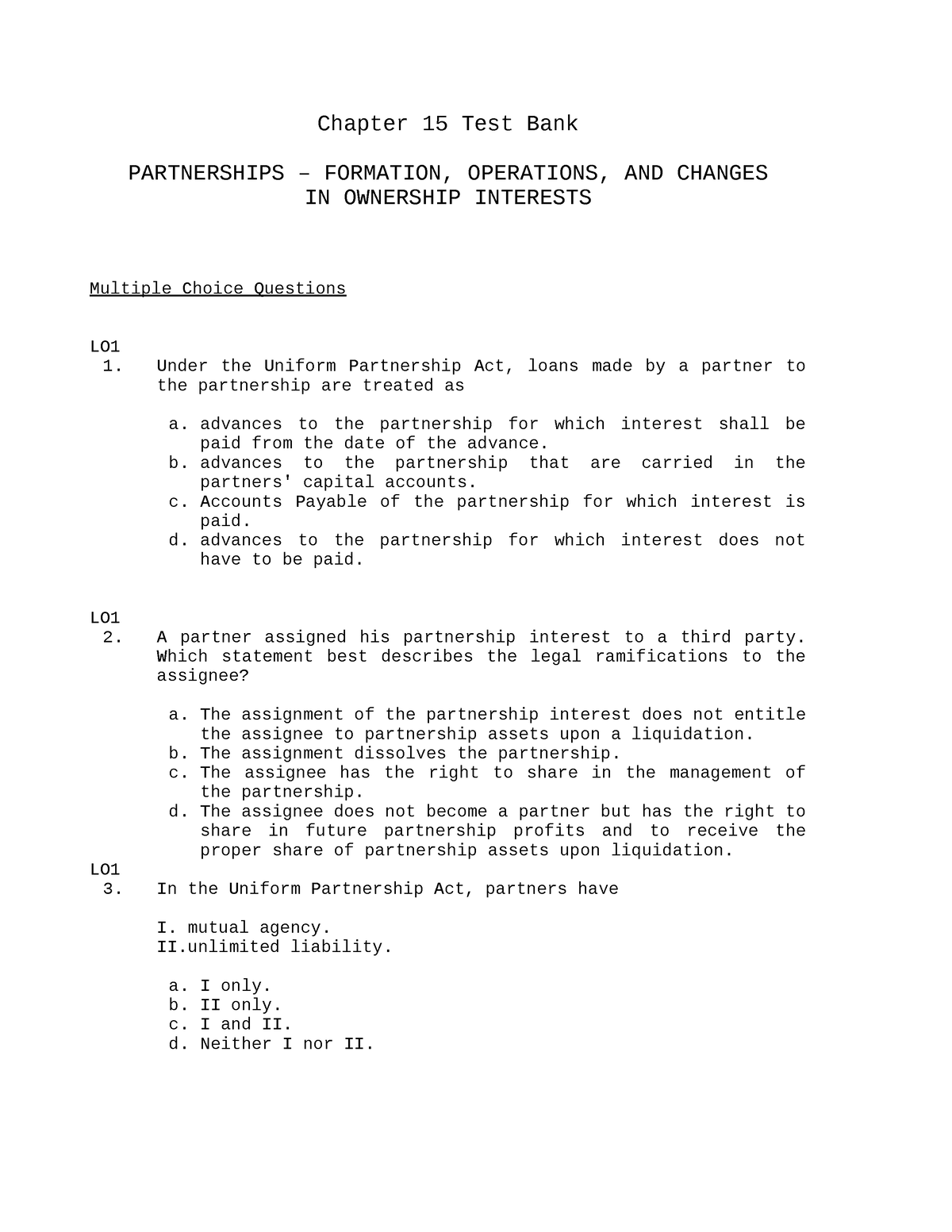 Ch15 Beams 10e TB Pre-test Practice Exam - Chapter 15 Test Bank ...