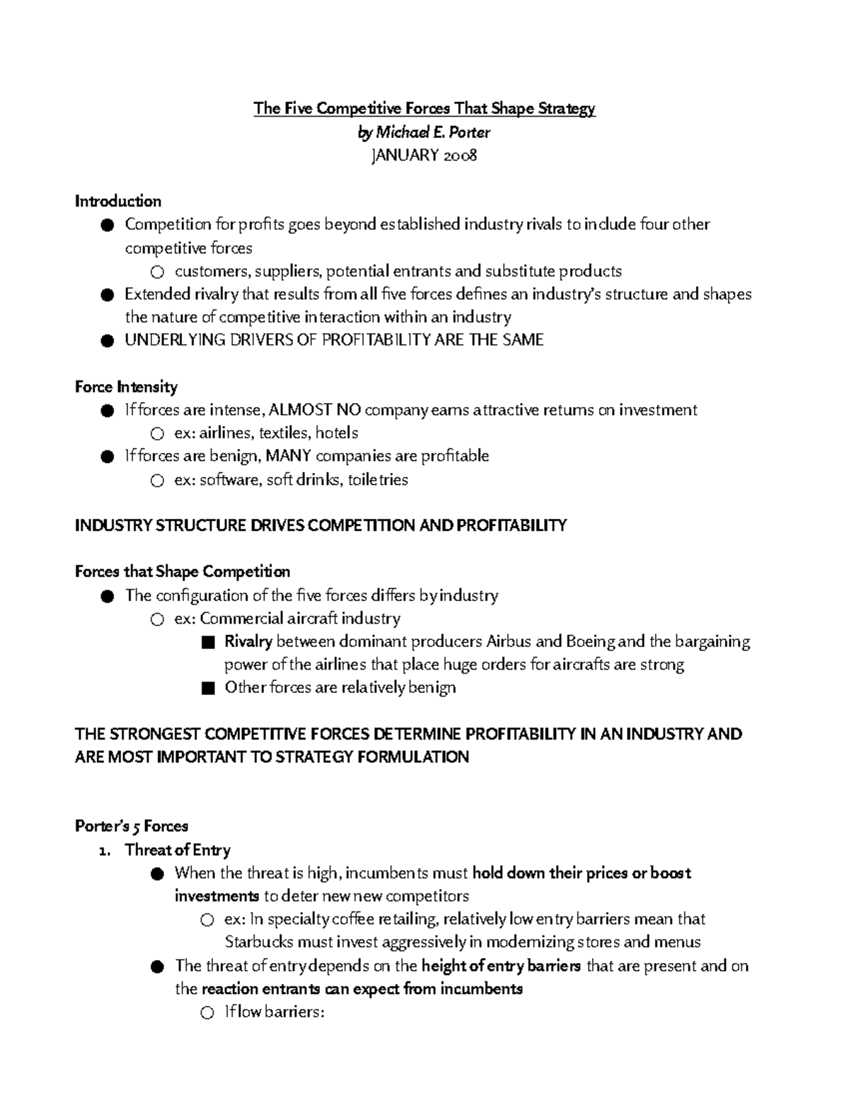 Porter's Five Forces - The Five Competitive Forces That Shape Strategy ...