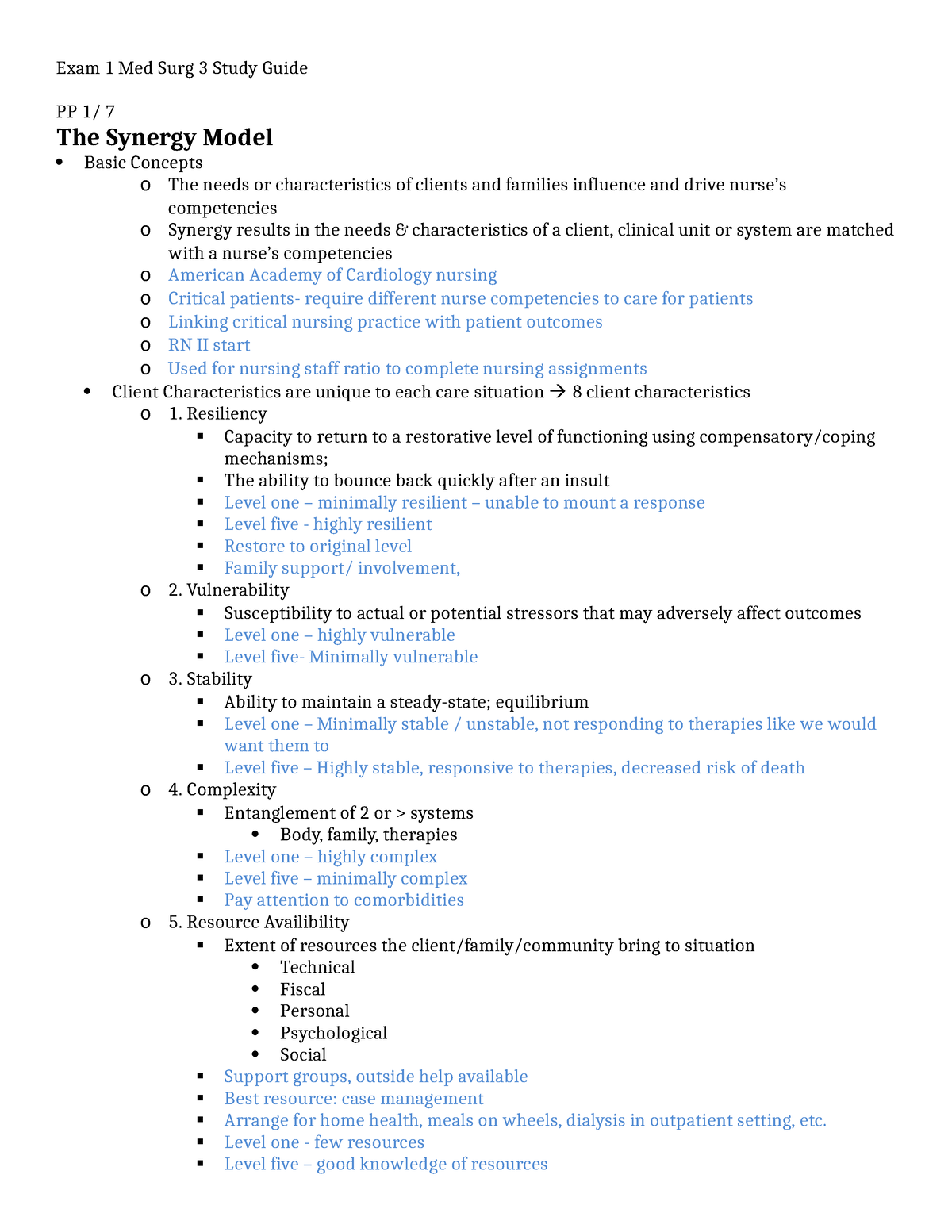 Exam 1 Med Surg 3 Study Guide Notes From PPT - Exam 1 Med Surg 3 Study ...