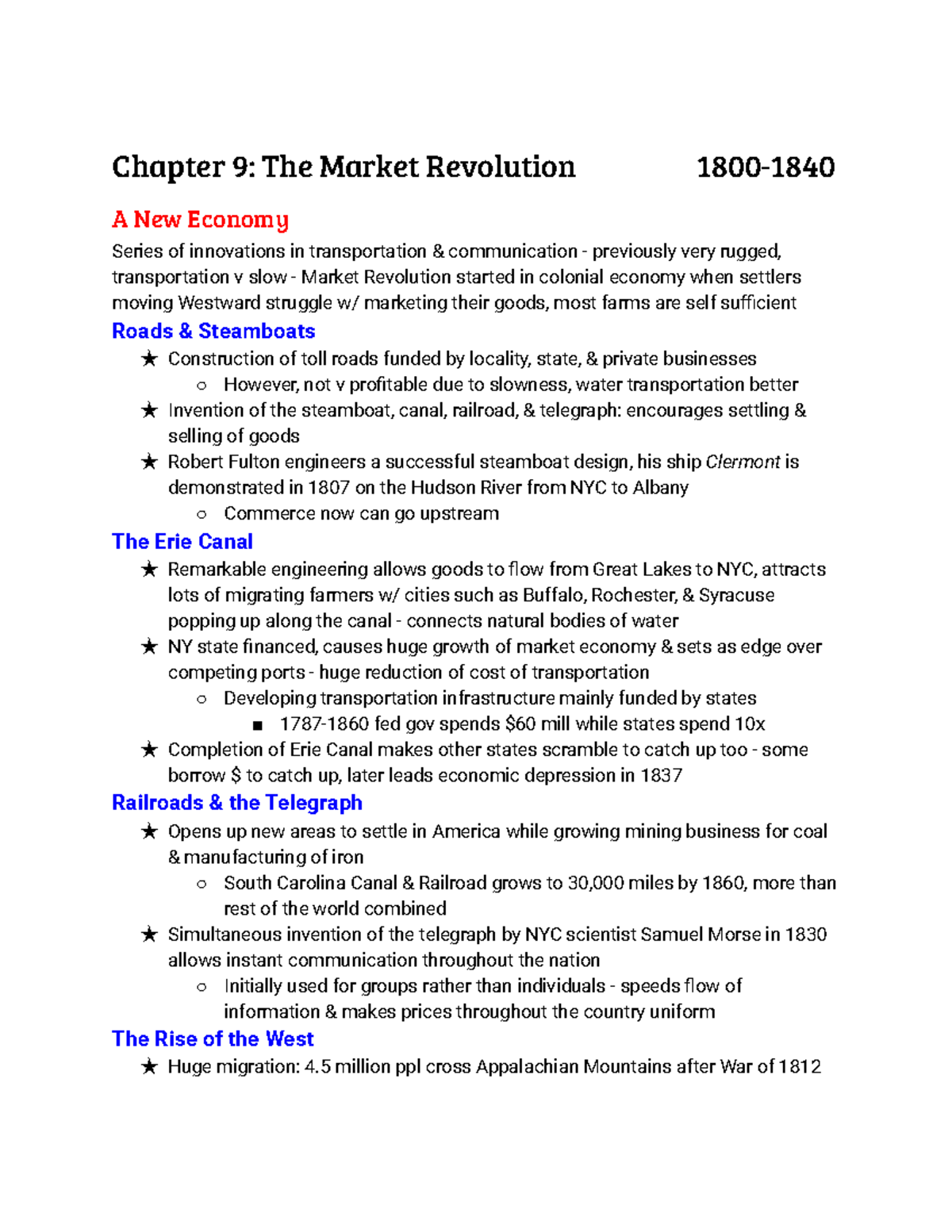 market revolution assignment