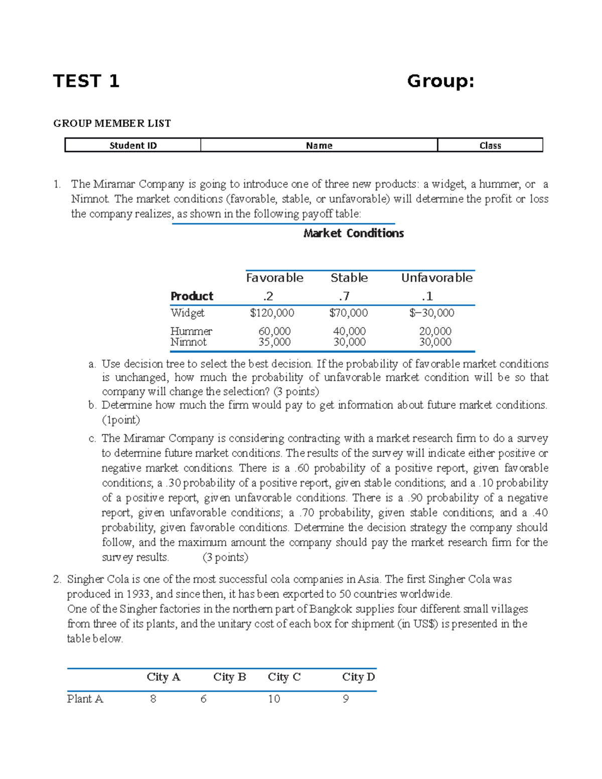 Official 2 1 1 - phân tích định lượng - TEST 1 Group: GROUP MEMBER LIST ...