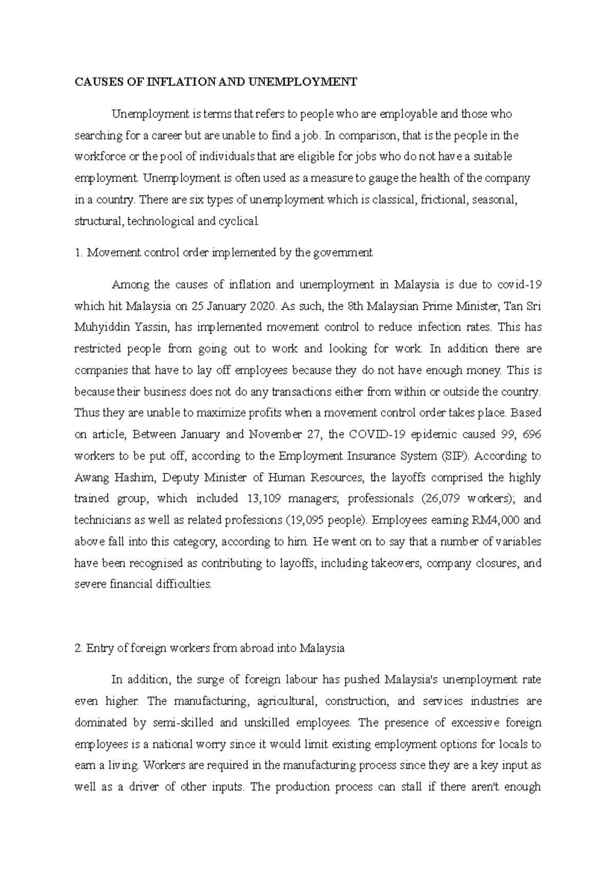 Causes OF Inflation AND Unemployment CAUSES OF INFLATION AND causes-of-inflation-and-unemployment-causes-of-inflation-and