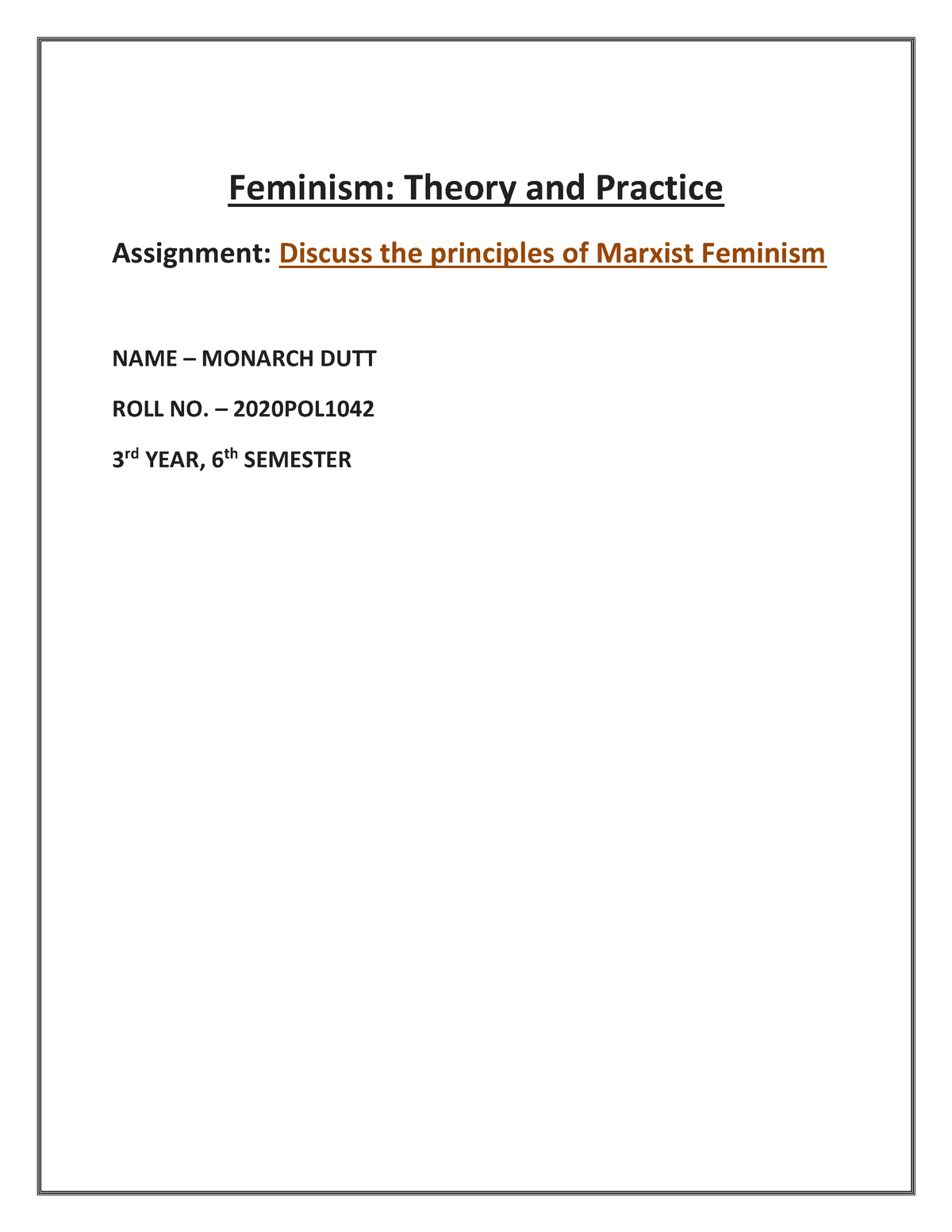 marxist feminism thesis