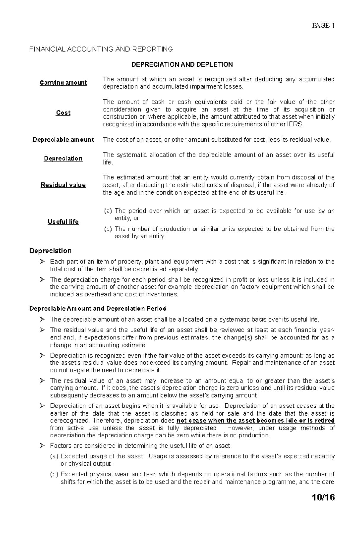 #21 Depreciation & Depletion (Notes for 6205) - FINANCIAL ACCOUNTING ...