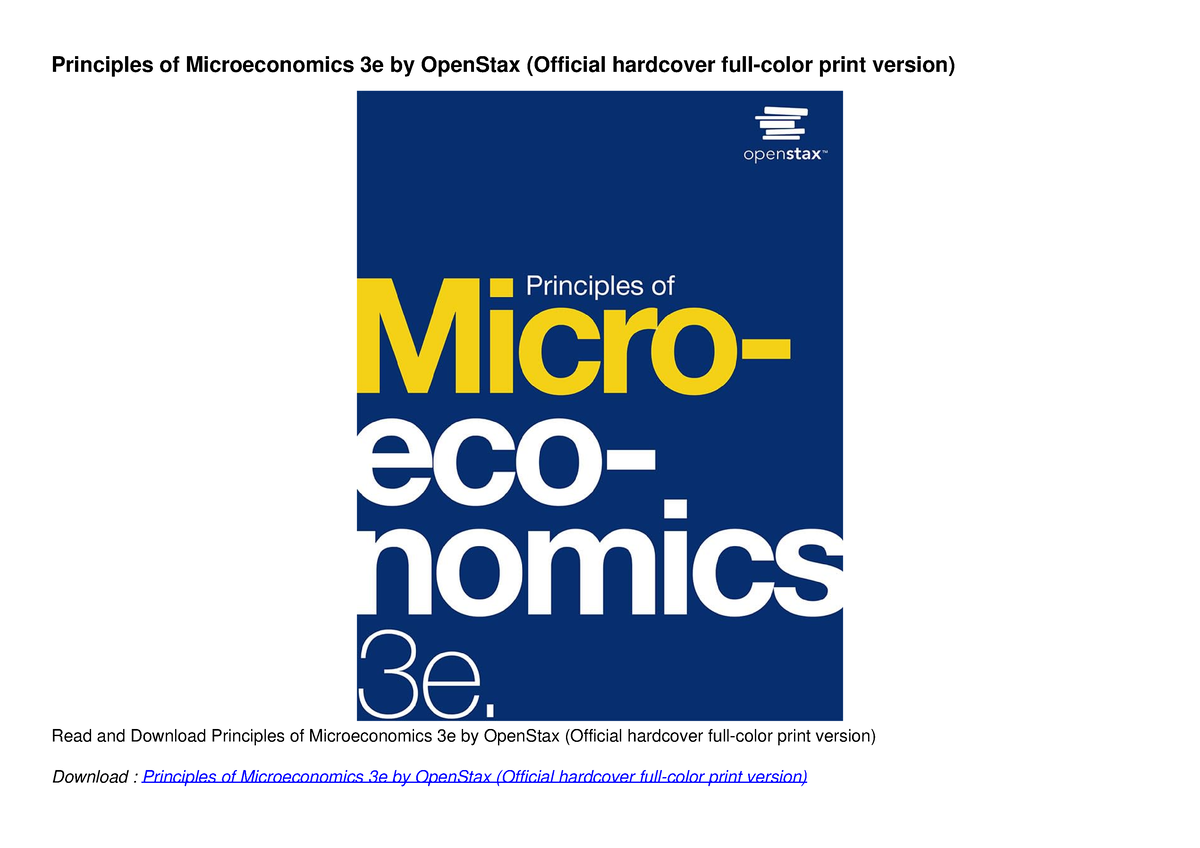 READ [PDF] Principles Of Microeconomics 3e By OpenStax (Official ...