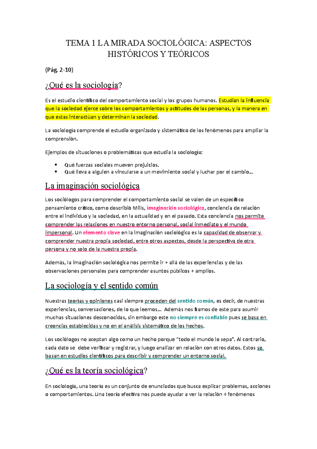 TEMA 1 LA Mirada Sociológica - TEMA 1 LA MIRADA SOCIOLÓGICA: ASPECTOS ...