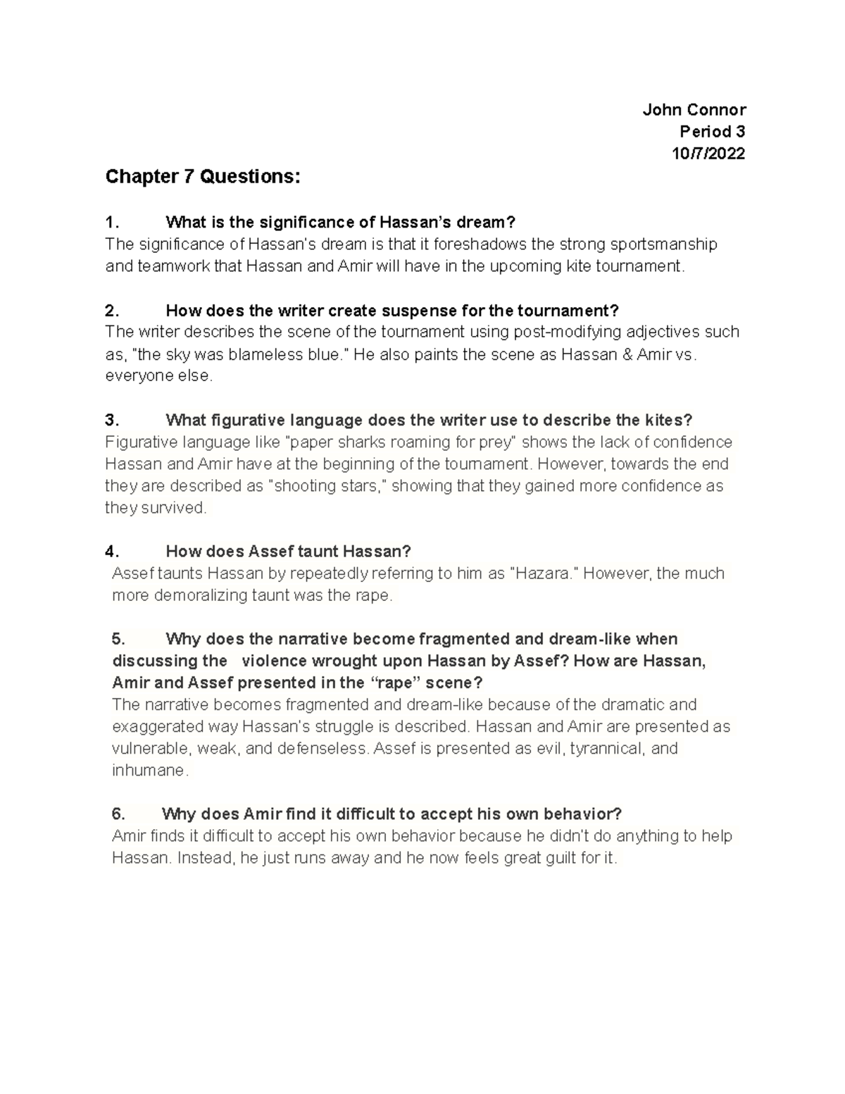 KR Chapter 7 Questions - John Connor Period 3 10/7/ Chapter 7 Questions ...