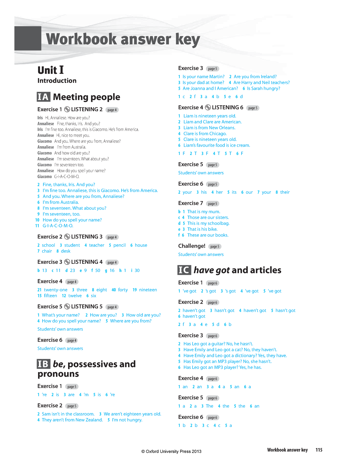 Solutions 2nd Ed - Elementary - WB Answer Key - ####### Workbook answer key  115 Workbook answer key - Studocu