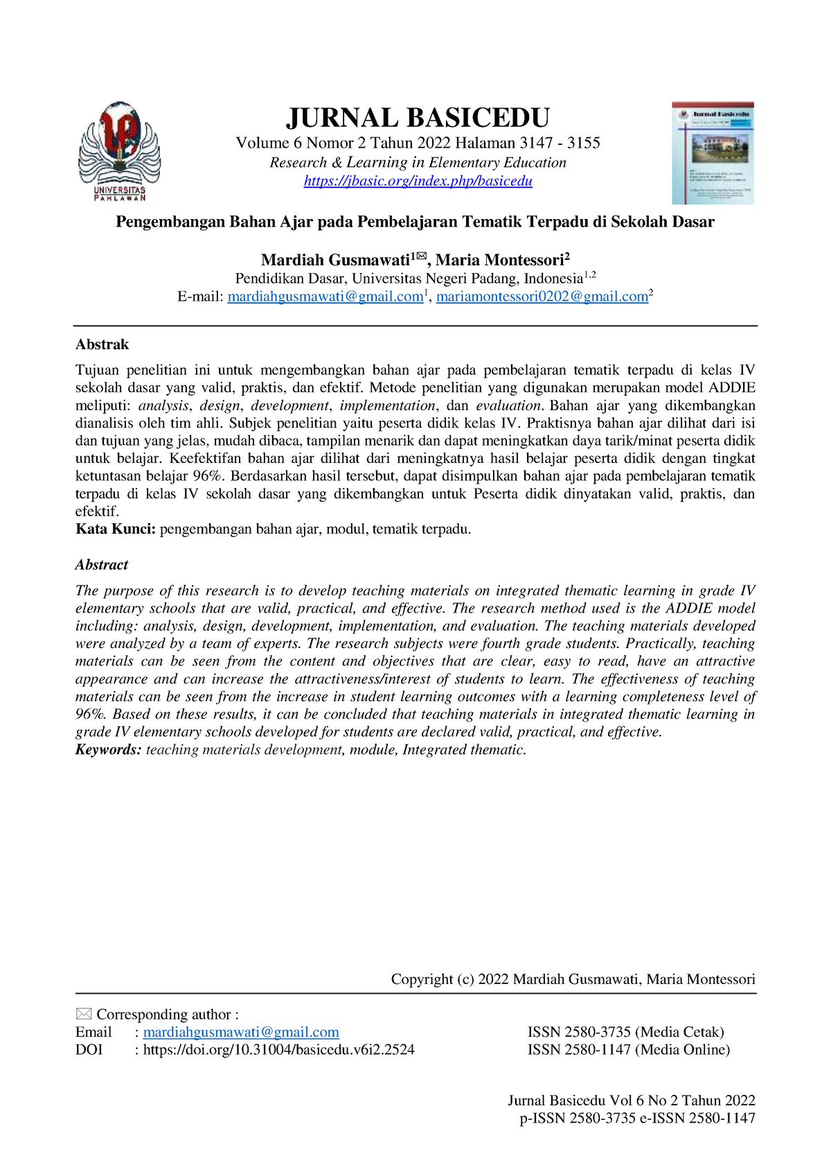 448850-none-c565a611 - Jurnal Basicedu Vol 6 No 2 Tahun 2022 JURNAL ...