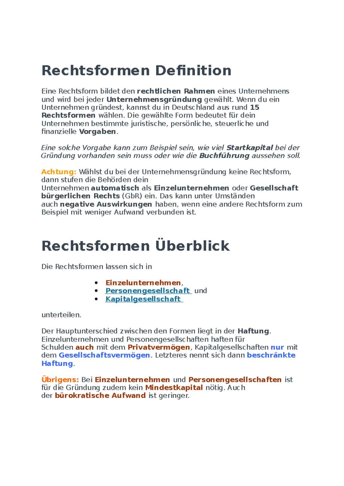 Rechtsformen Definition - Wenn Du Ein Unternehmen Gründest, Kannst Du ...