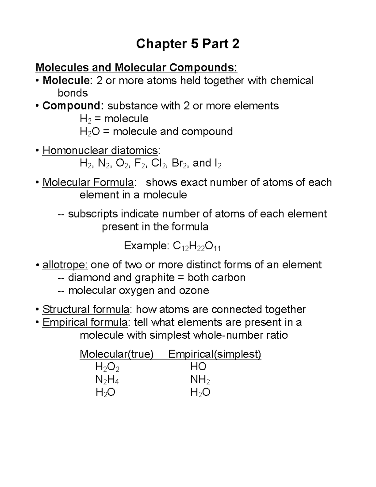 Lecture Week 5 - Professor is Dr.Gavva - Chapter 5 Part 2 Molecules and ...