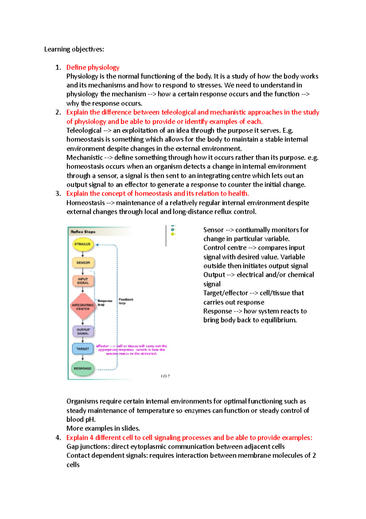 Physiology and Homeostasis - Learning objectives: Define physiology ...