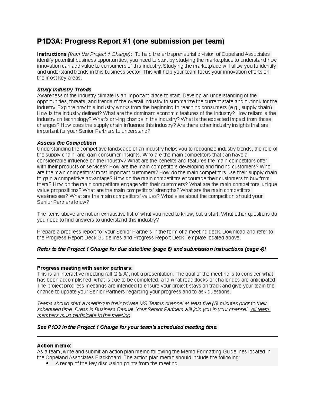 Ibc assignements print 2 - P1D3A: Progress Report #1 (one submission ...