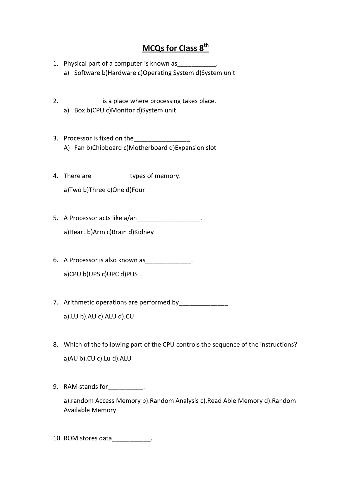 MCQs for Class 8th-New - hbiaiuwhdwpori djbisdjwo xsddowejwc wkhrod ...