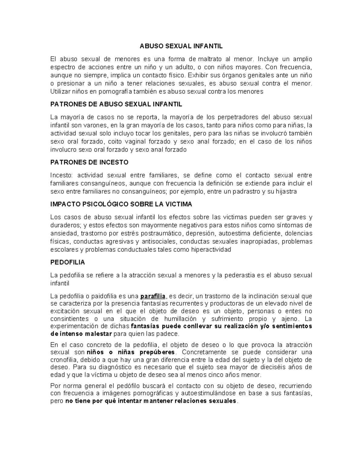 Abuso Sexual Infantil - ABUSO SEXUAL INFANTIL El abuso sexual de ...