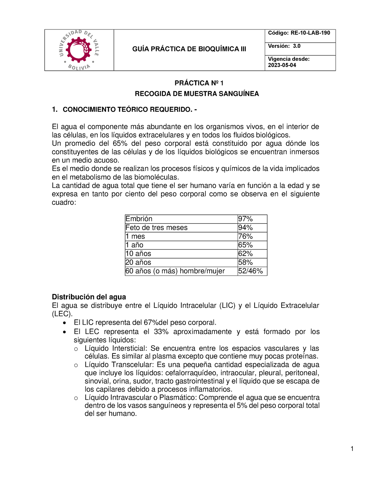 RE-10-LAB-190 Bioquimica III V3 - GUÍA PRÁCTICA DE BIOQUÍMICA III ...