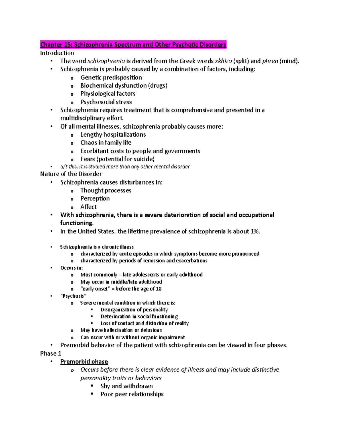 Schizo - Chapter 15: Schizophrenia Spectrum and Other Psychotic ...