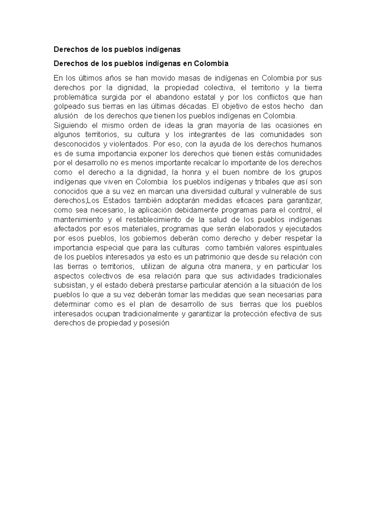 Derechos DE LOS Pueblos Indigenas EN Colombia - Derechos de los pueblos ...