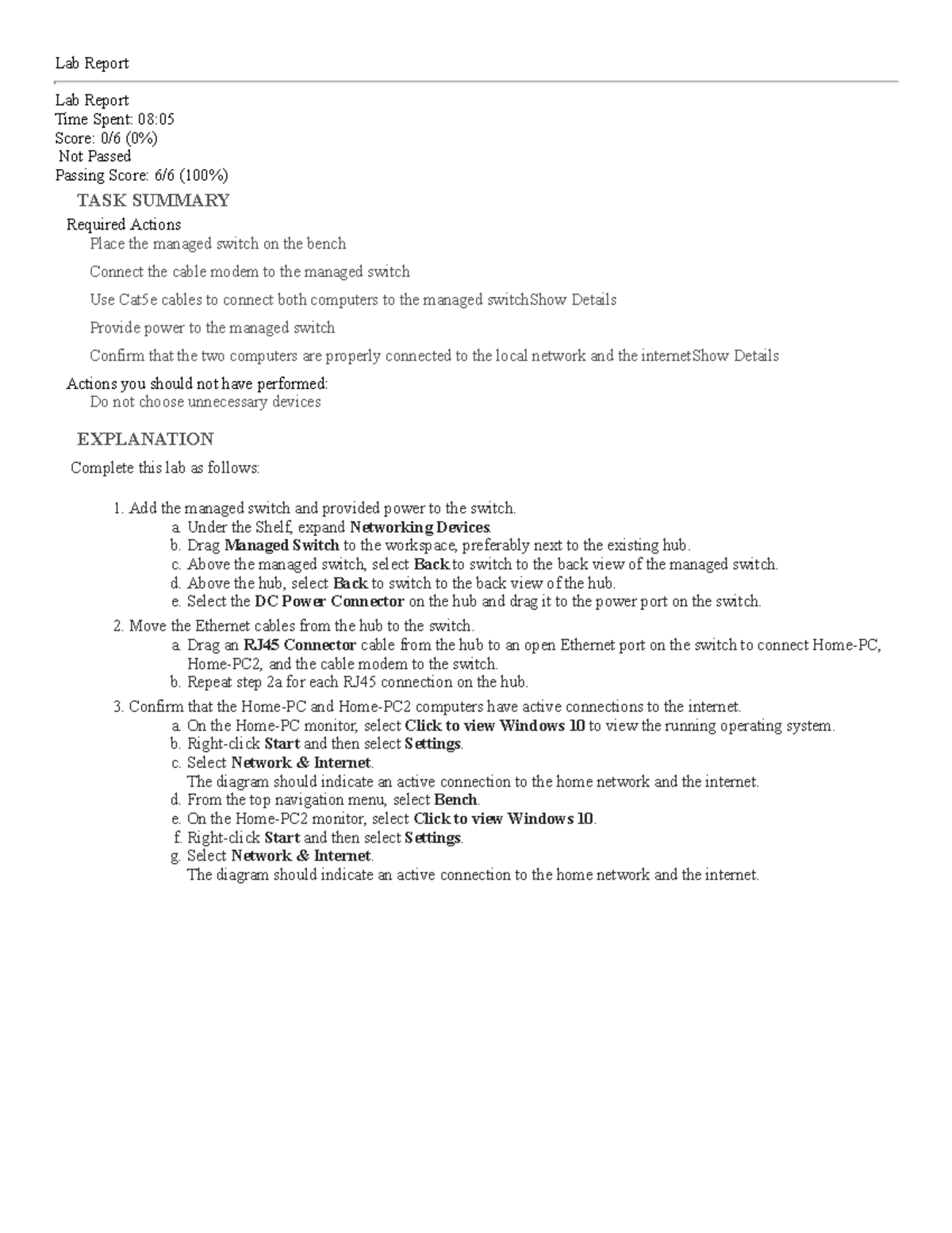 Lab Sim - this is a required lab Sim for week 1 - Lab Report Lab Report ...