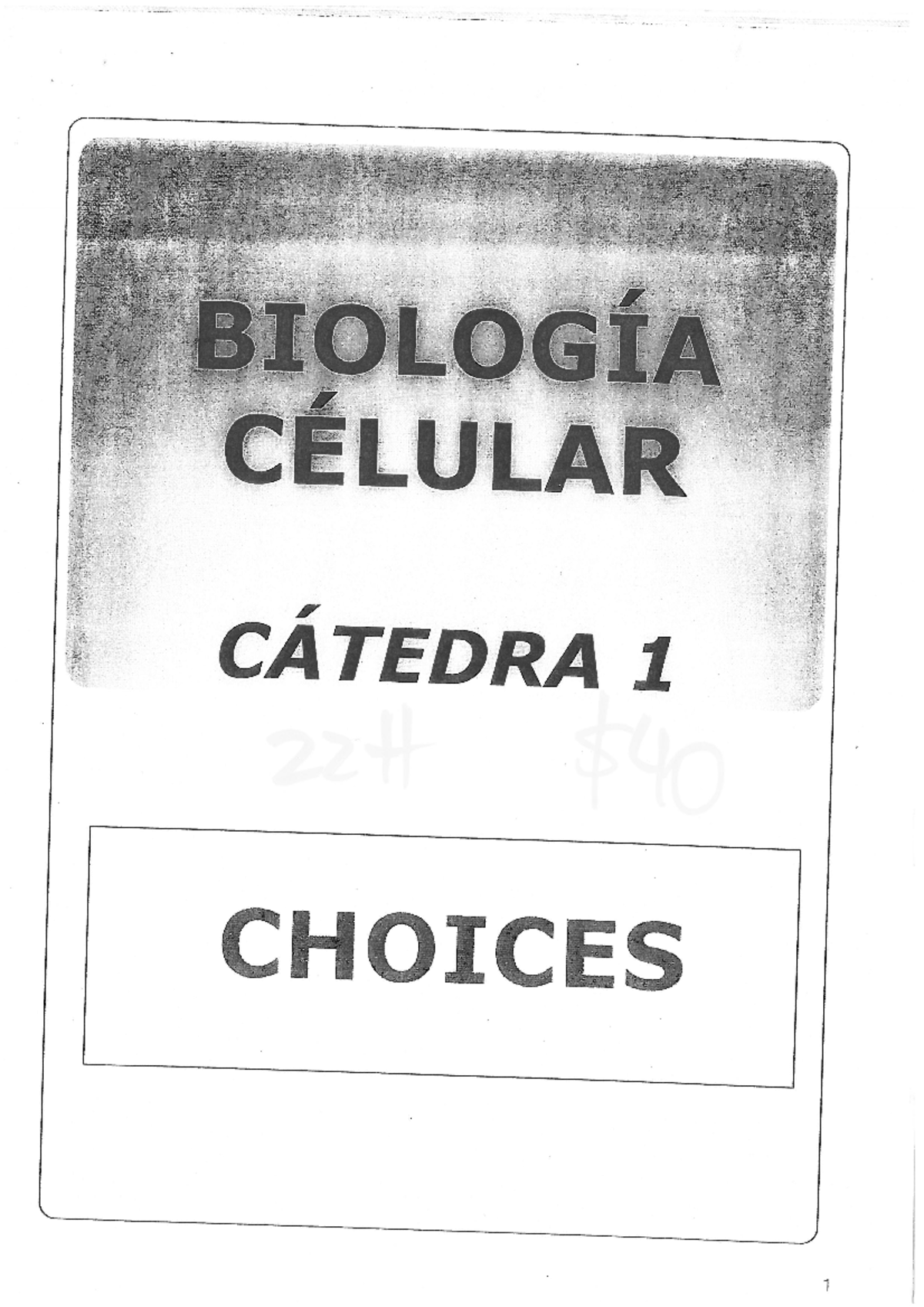 Choice Biologia Cel Cat1 - Histología Y Embriología - Studocu