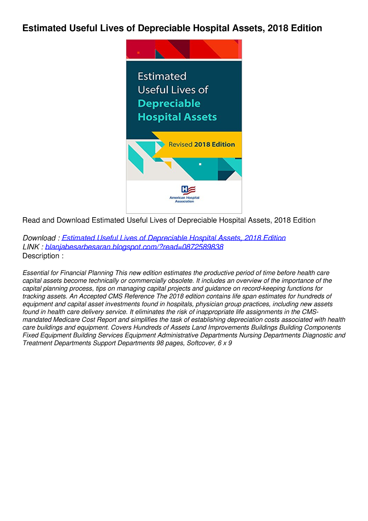 epub-download-estimated-useful-lives-of-depreciable-hospital-assets