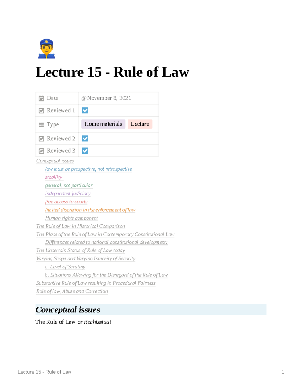 Lecture 15 - Rule Of Law - Summary Of The Chapter: 10 Of The Cambridge ...