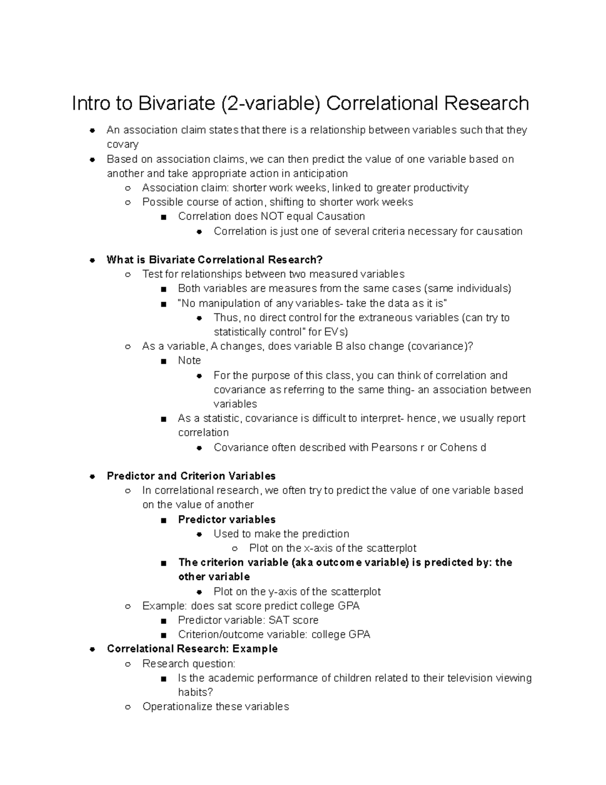 chapter 8 bivariate correlational research