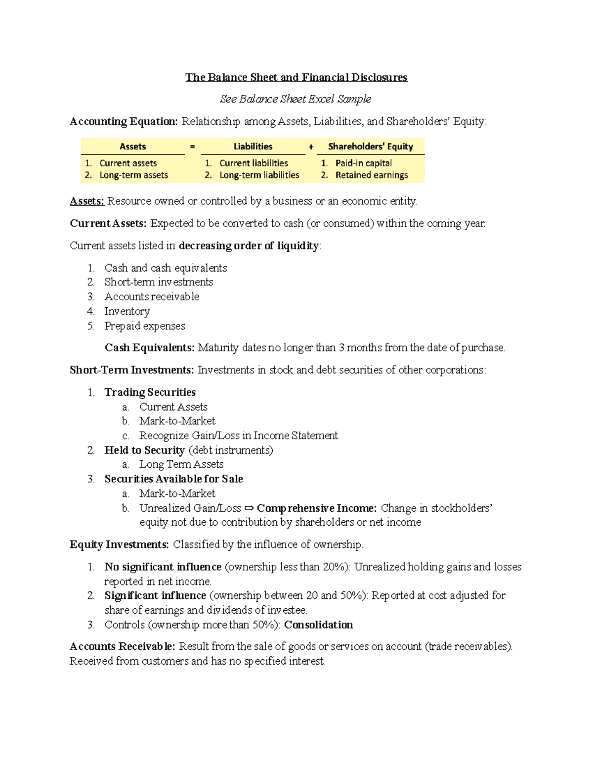 Chapter 3 - Professor: Helen Choy - The Balance Sheet and Financial ...