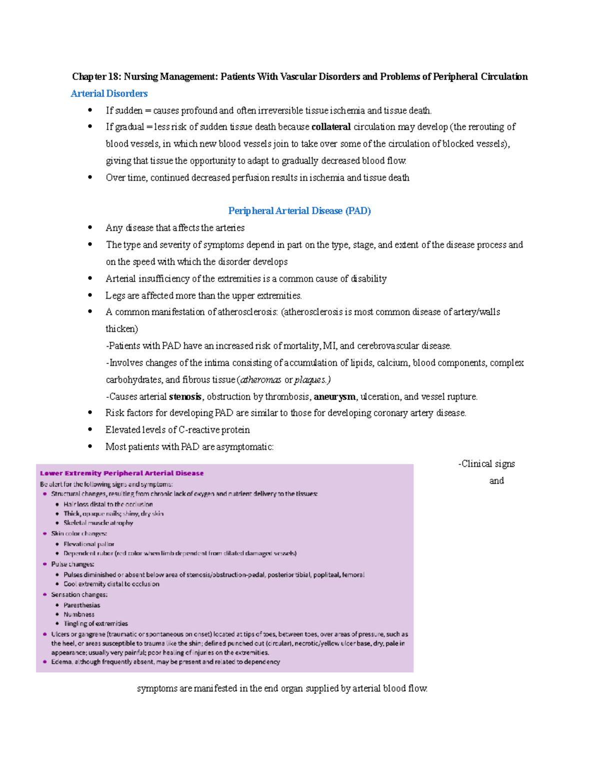 Chapter 18 Venous - Cardiac - Chapter 18: Nursing Management: Patients ...