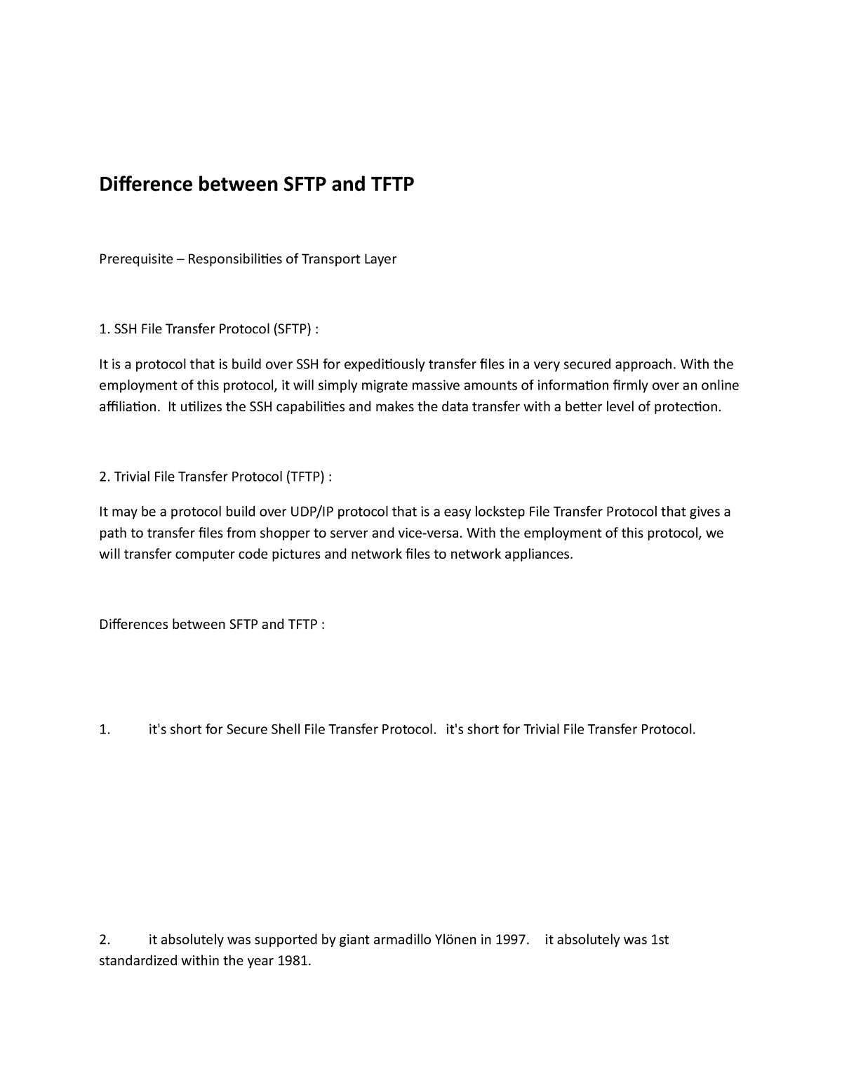 Difference Between SFTP And TFTP - Difference Between SFTP And TFTP ...