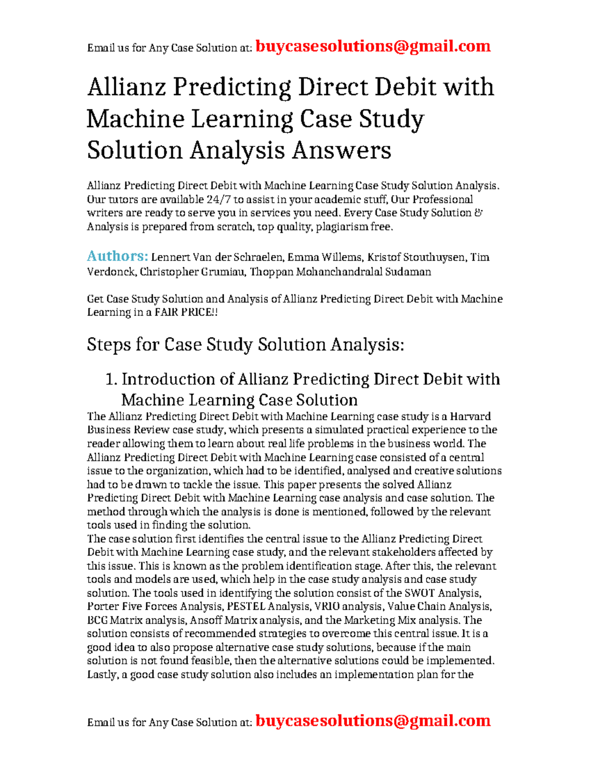 Case Solution Allianz Predicting Direct Debit with Machine Learning ...
