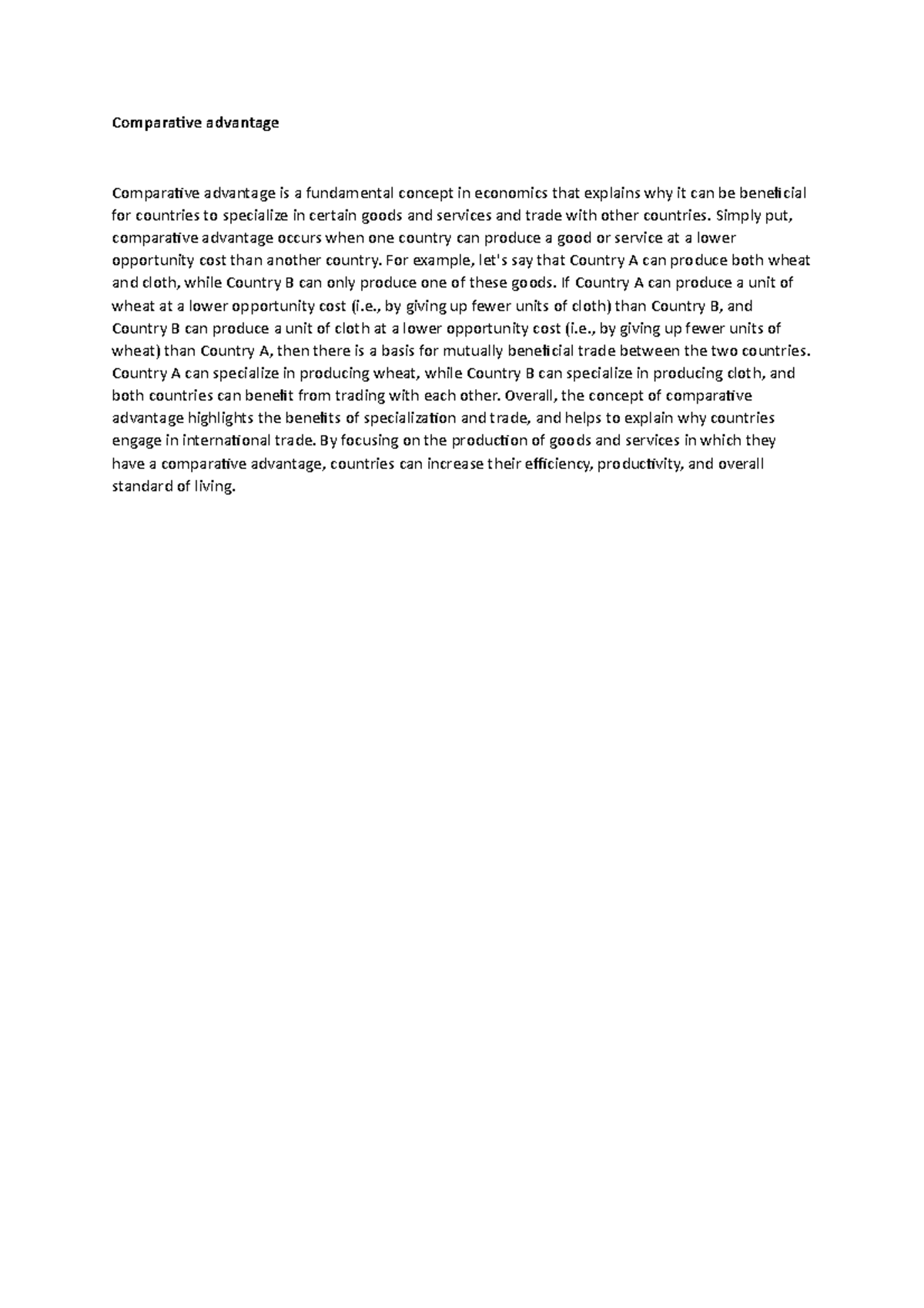 Comparative advantage - Comparative advantage Comparative advantage is ...