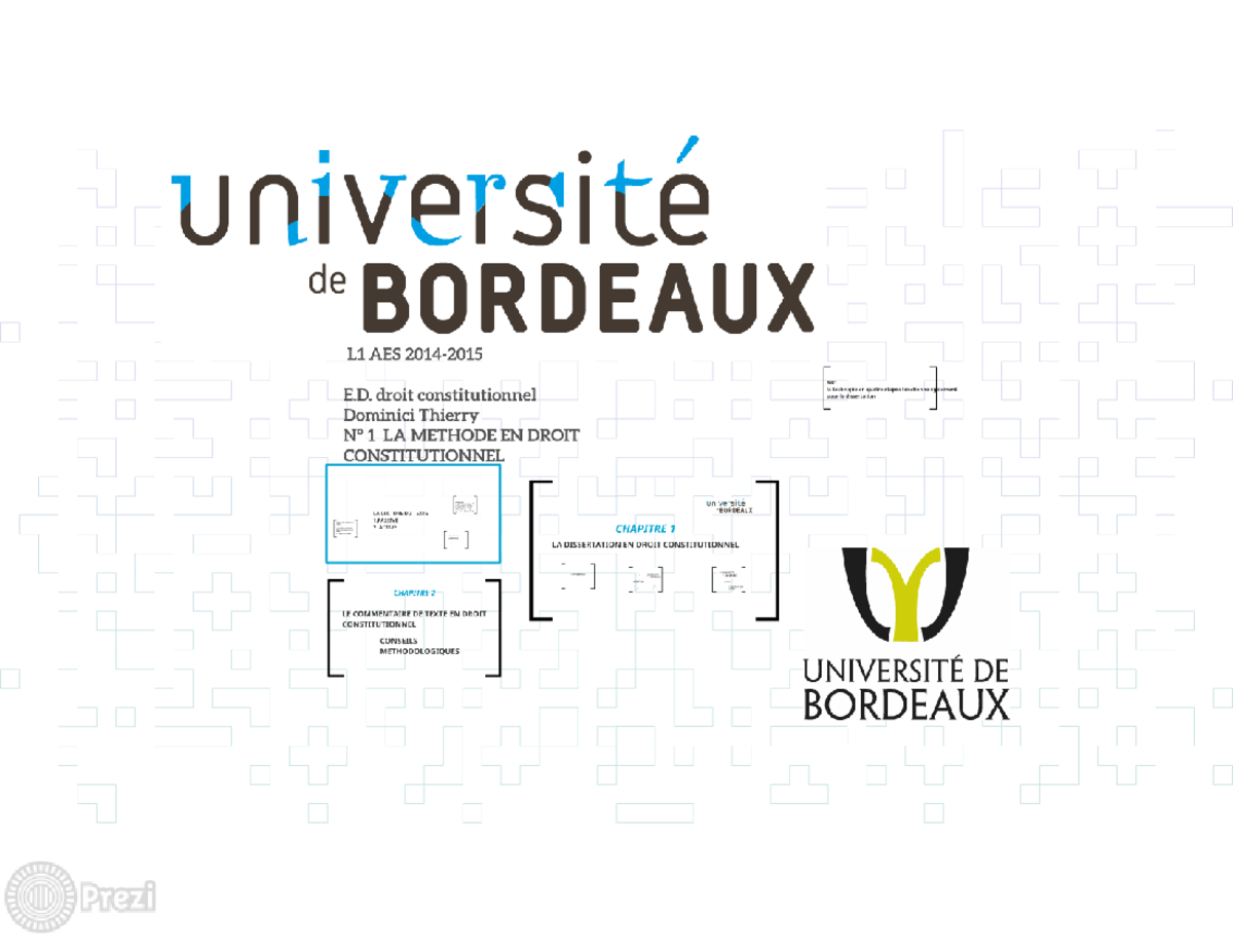 ED Methodologie Droit Constitutionnel L1 - Studocu