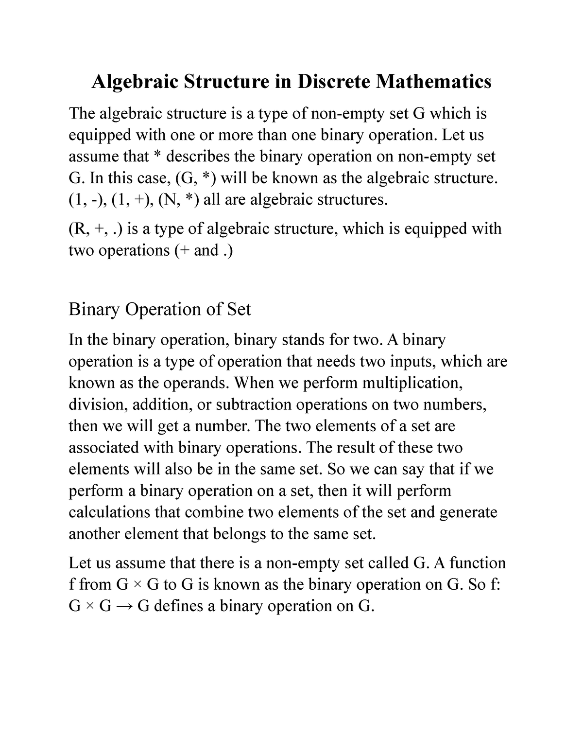 Algebric Structure And Counting Principle - Algebraic Structure In ...