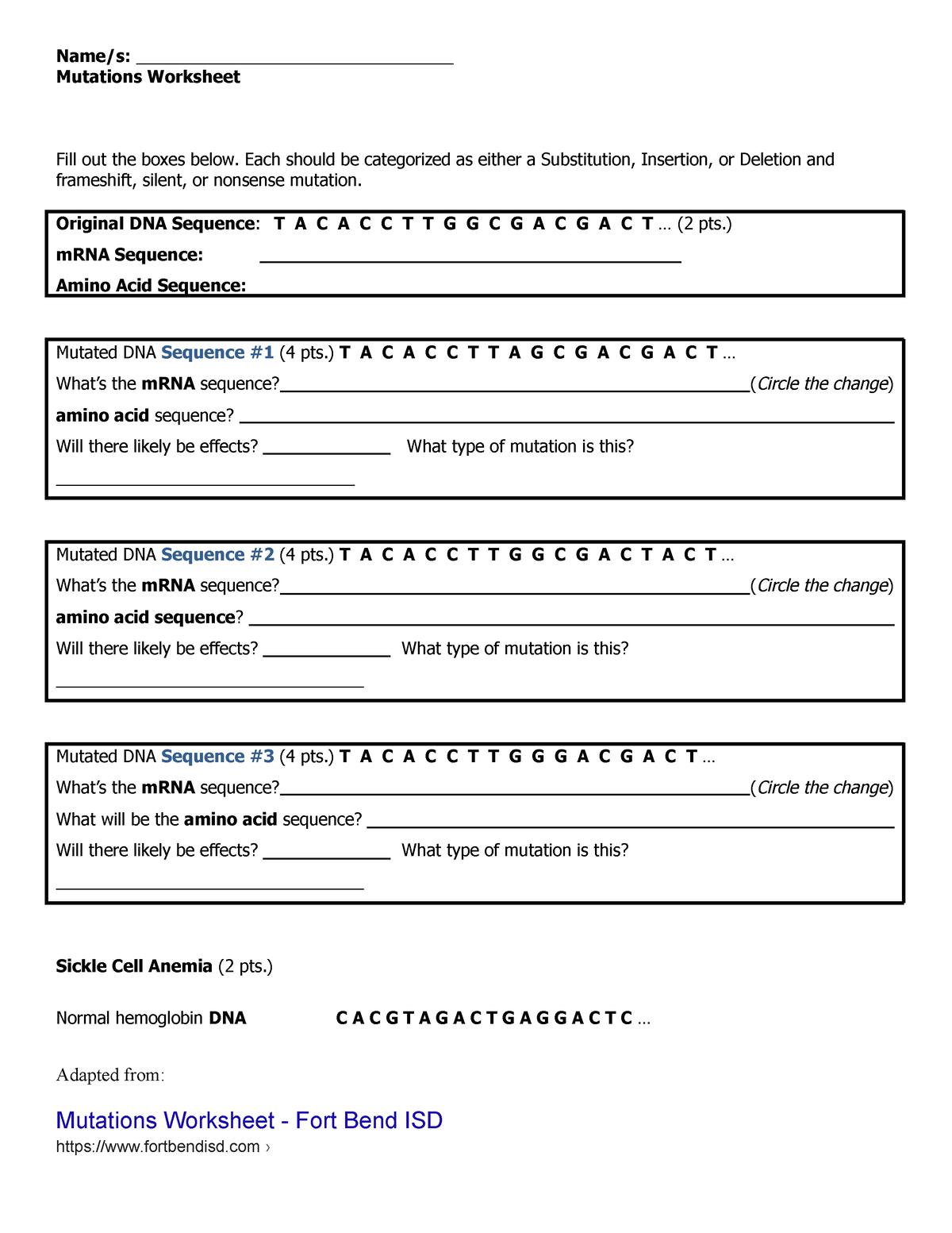 DNA-Mutations-Worksheet - Name/s ...