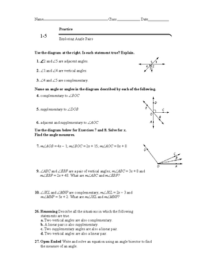 geometry cheat sheet - Name Class Date 1- Practice Find the coordinate ...