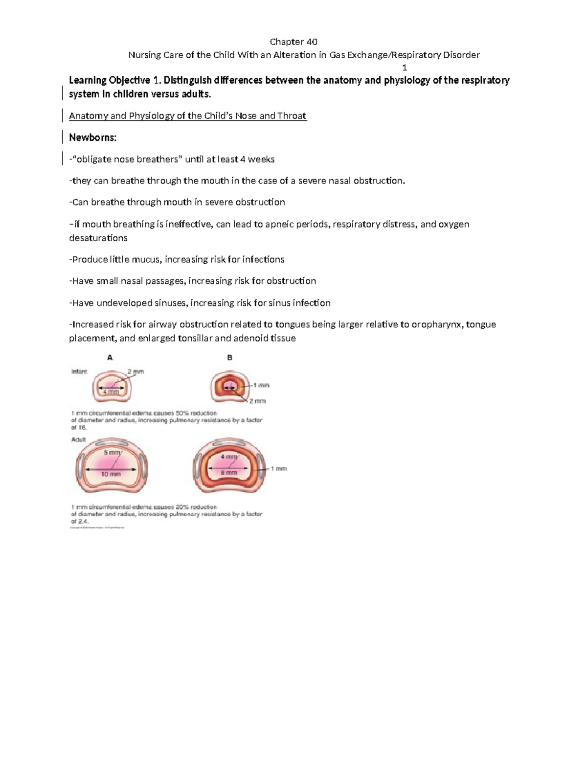 Chapter 40 Student notes - Nursing Care of the Child With an Alteration ...