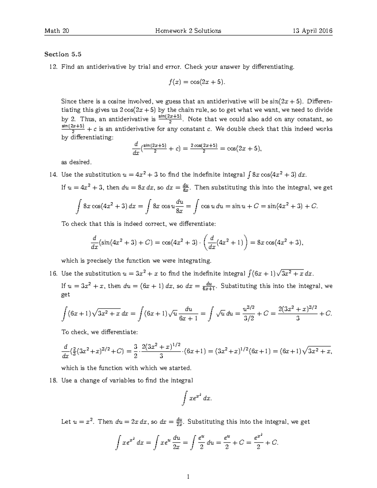 Seminar Assignments - Homework Assignment 2 Solutions - Math 20 ...