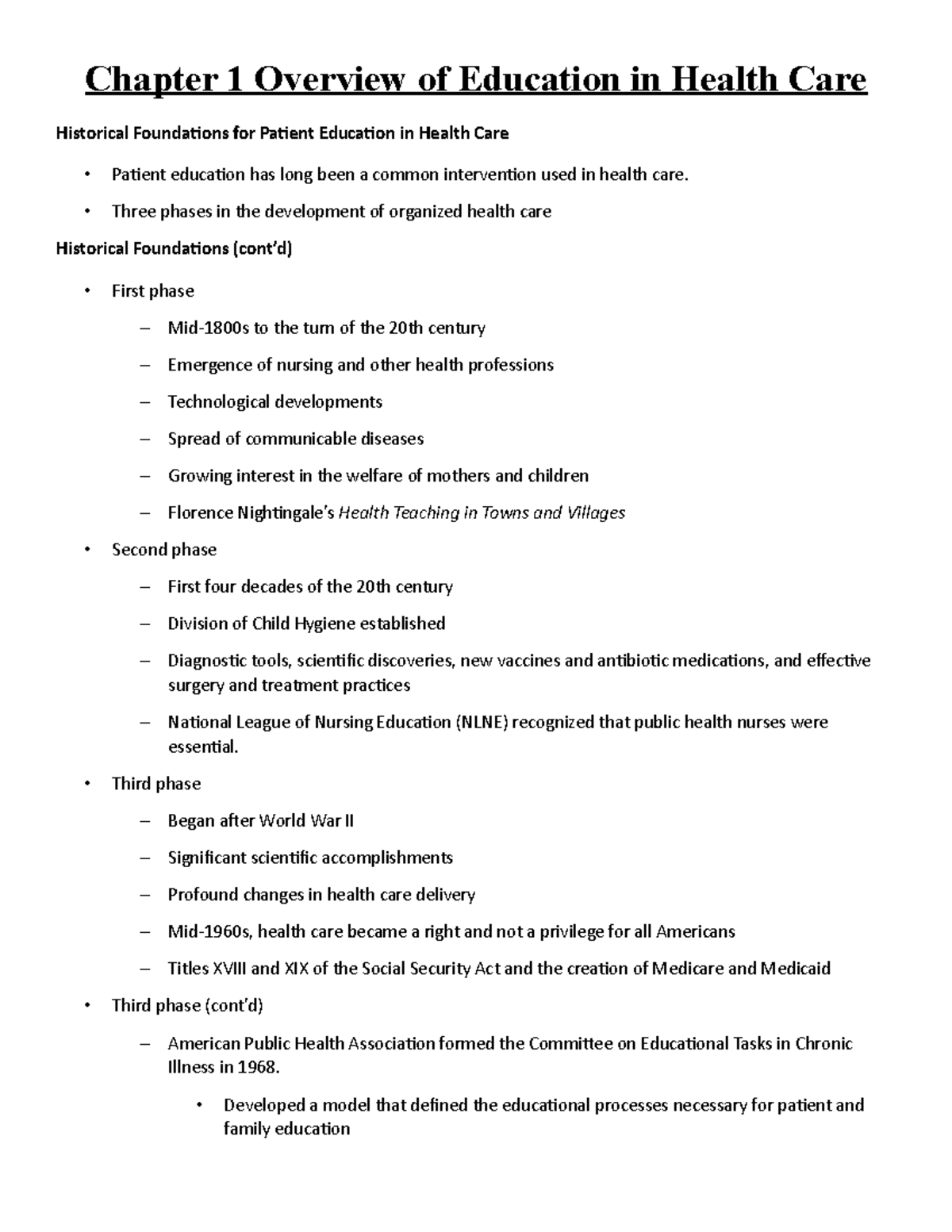 Health Edu Chap 13Rewiewer(prelim) Chapter 1 Overview of Education