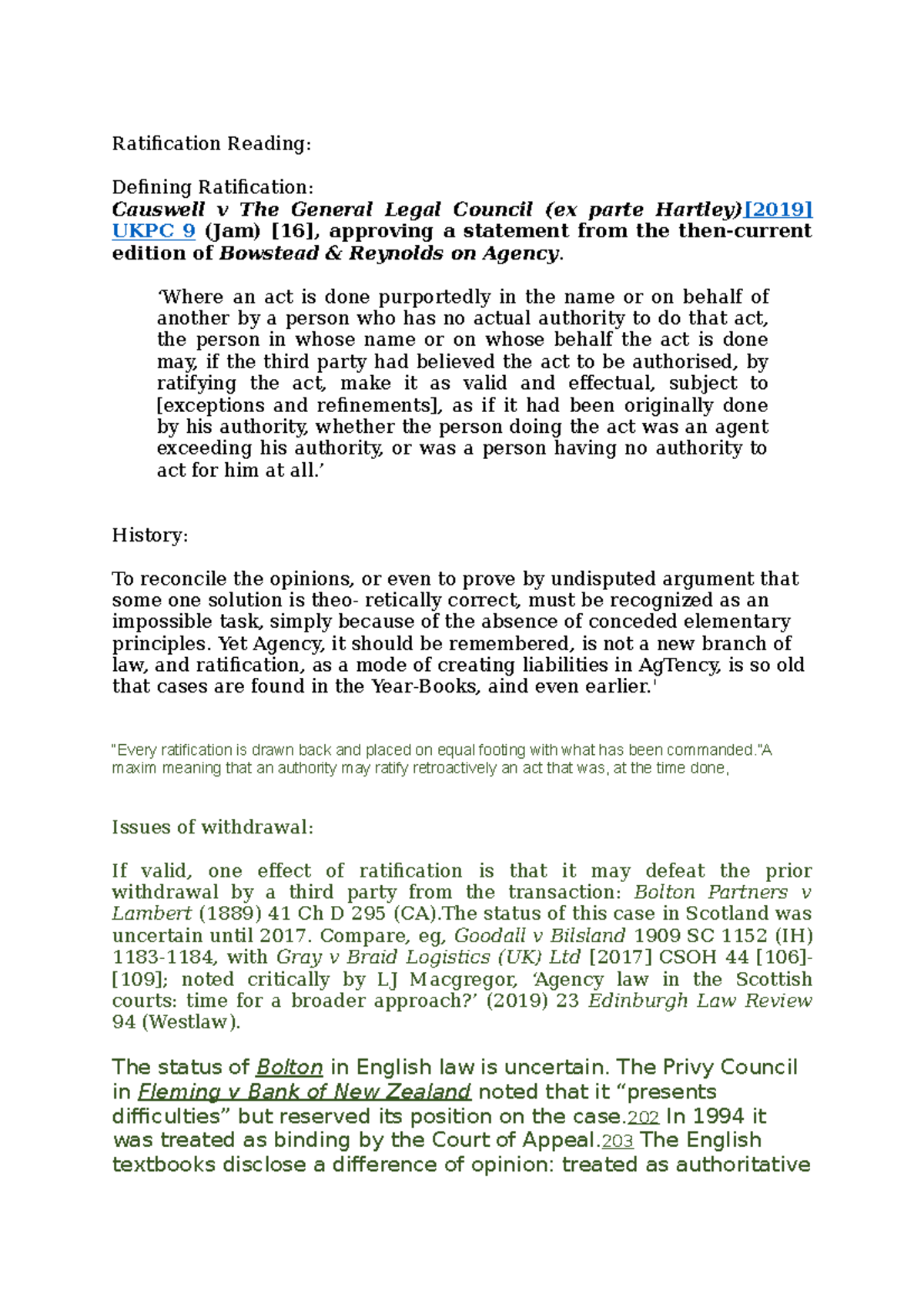 Ratification Reading - Ratification Reading: Defining Ratification ...