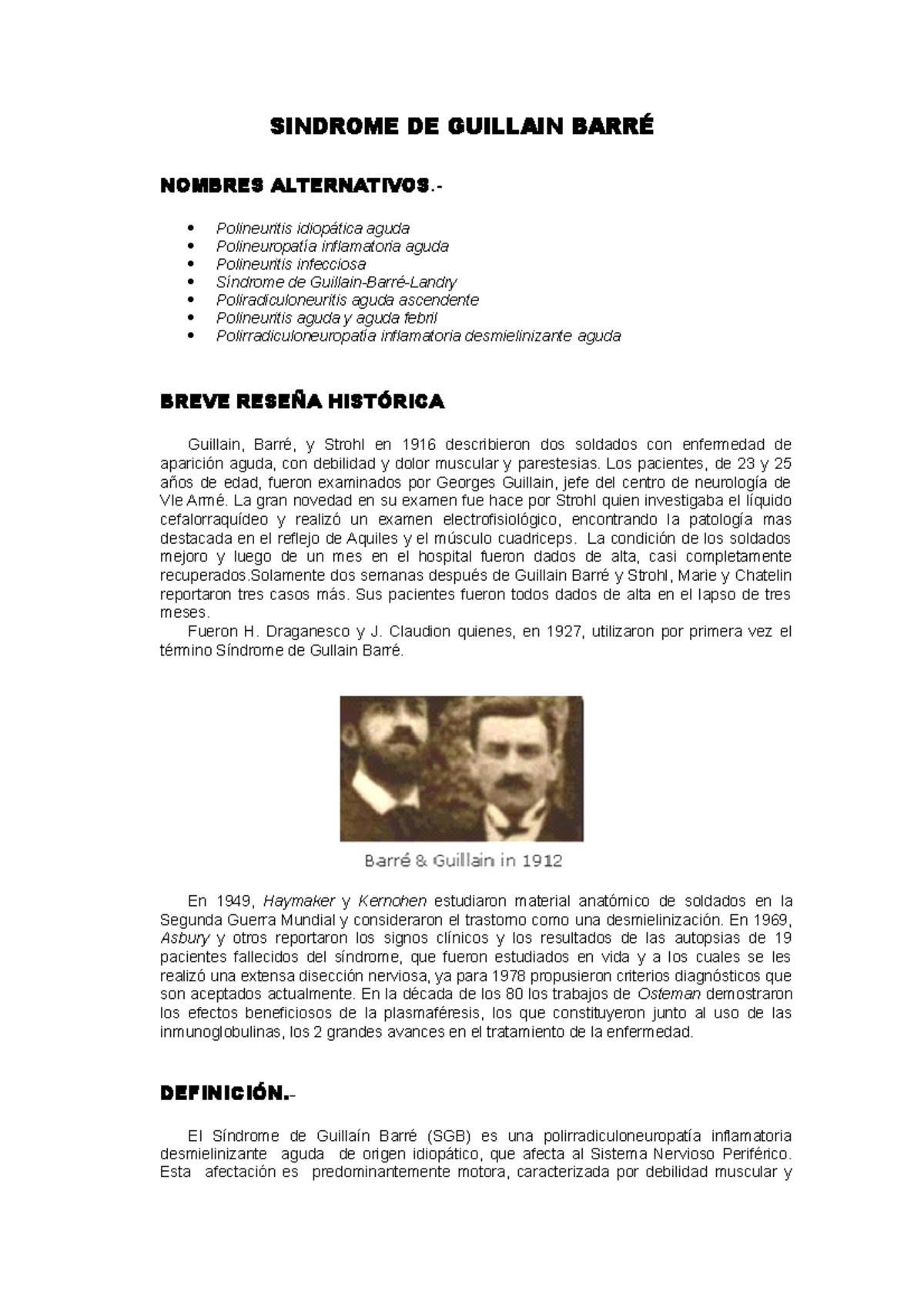 Sindrome De Guillain Barre Studocu