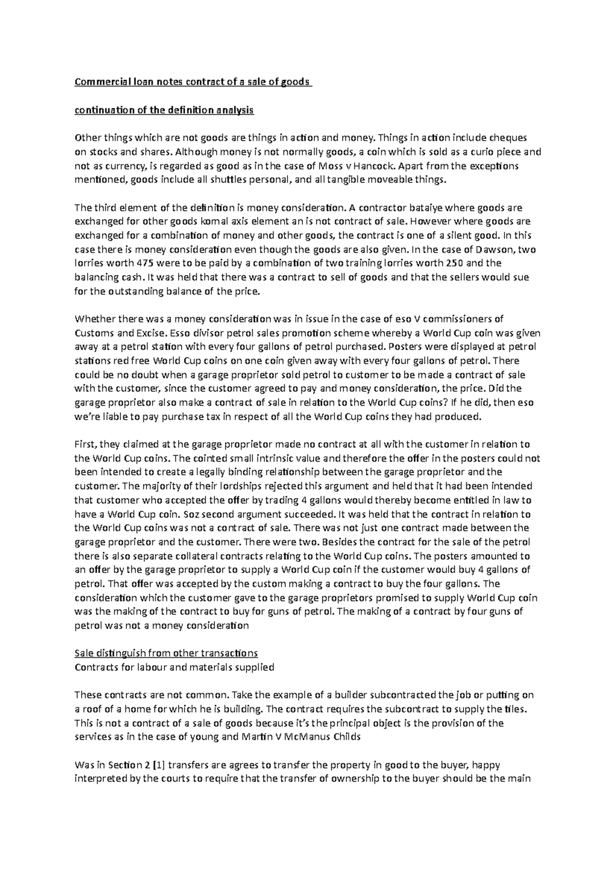 Commercial law contract of sale of goods part two - Commercial loan ...