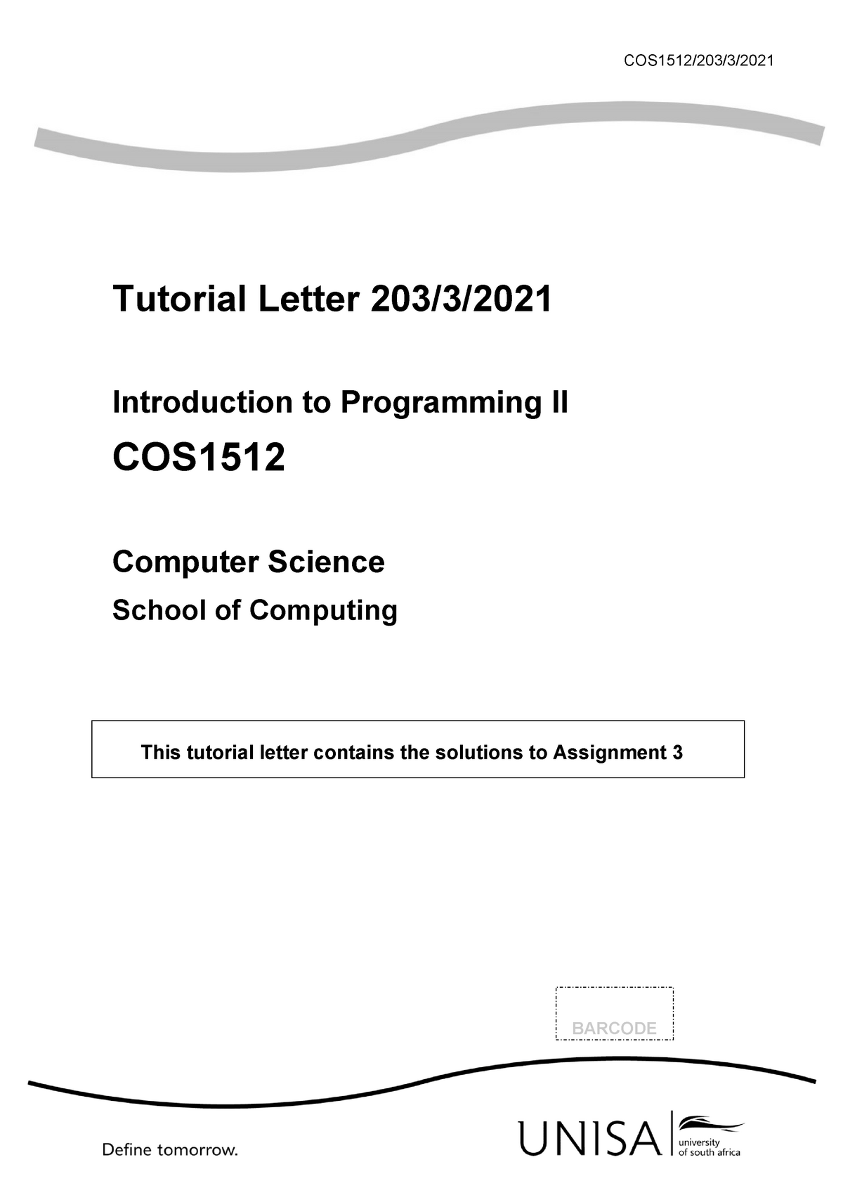 cos1512 assignment 3 solutions 2021