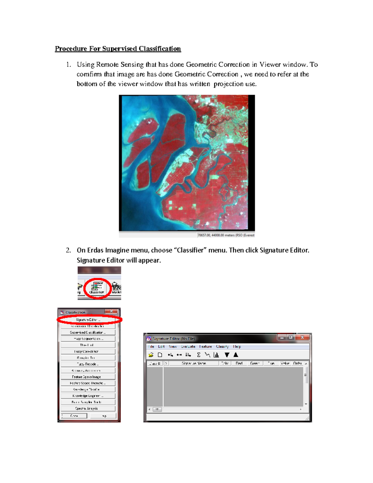 Remote sensing supervised - Procedure For Supervised Classification 1 ...