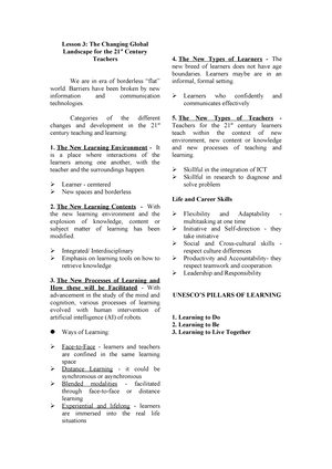 Chapter 5 Lesson 2 - Handouts - Lesson 2: A Closer Look At The Teacher ...