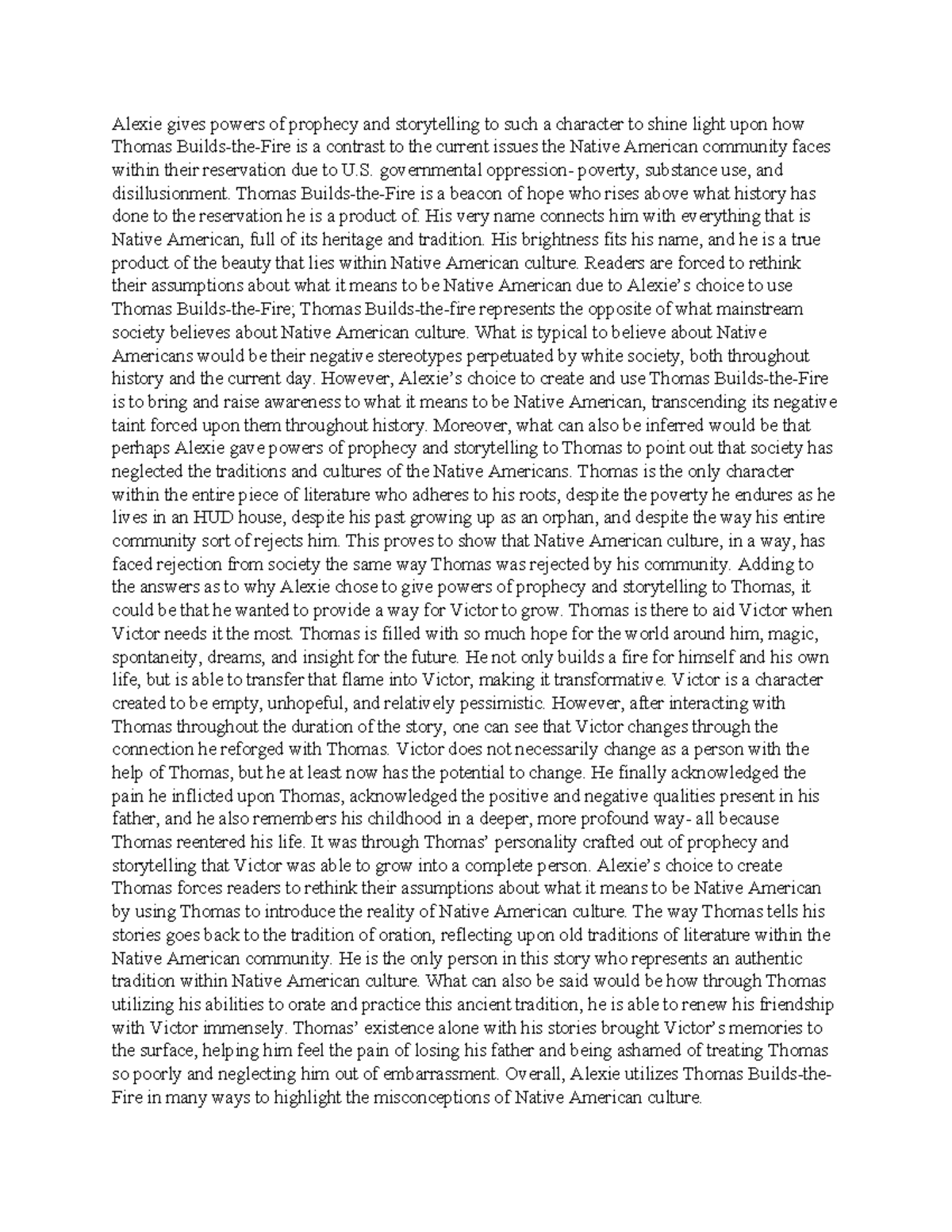 Alexie one pager shadow - Alexie gives powers of prophecy and ...
